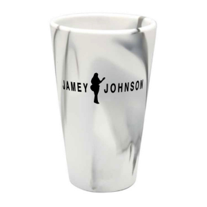 silicone cup-white marble-jamey logo