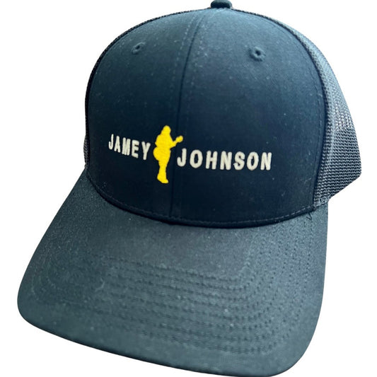 Jamey Johnson baseball cap. Black with mesh back and canvas front