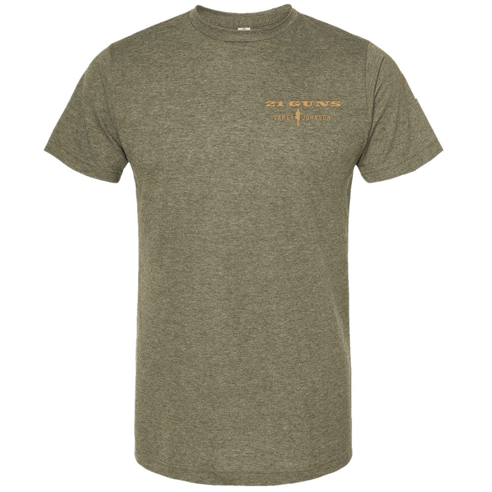 Heather Military Green 21 Guns Tee