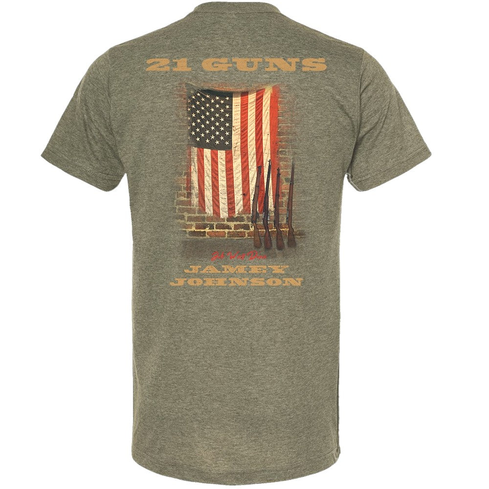 Heather Military Green 21 Guns Tee