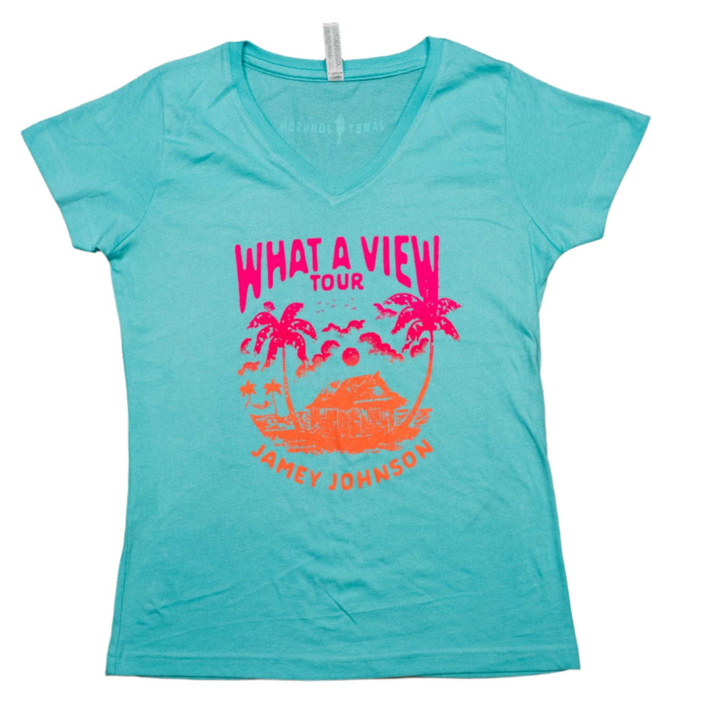 Jamey Johnson What A View Tour Ladies Relaxed V-Neck T-Shirt