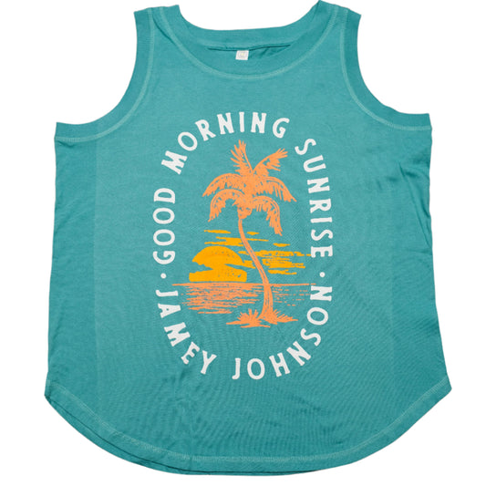 Jamey Johnson Good Morning Sunrise Teal Relaxed Jersey Tank